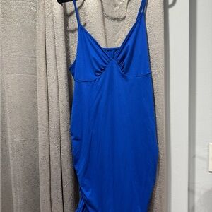 Elegant Blue Spaghetti Strap Dress